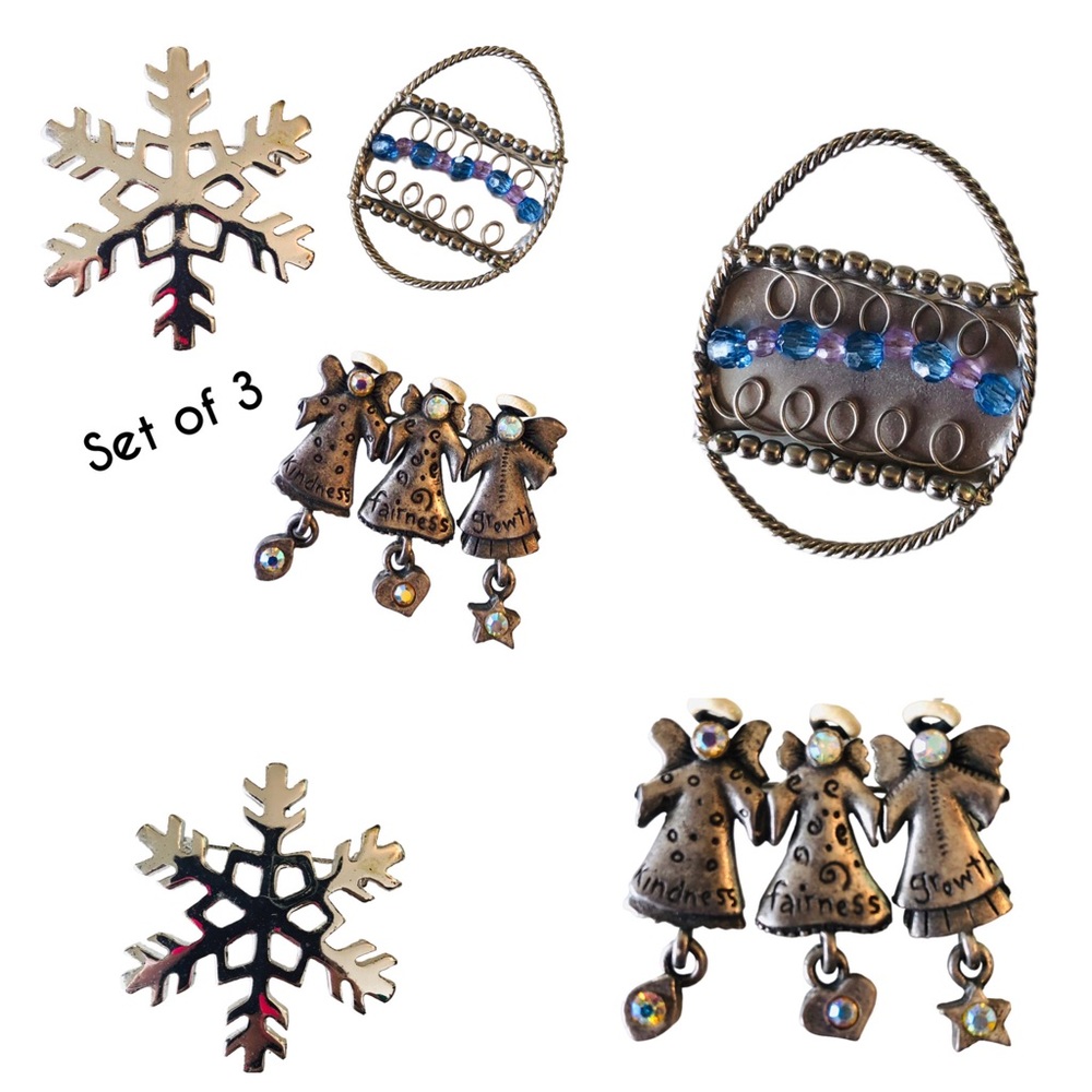 VTG Set of 3 Holiday Pins